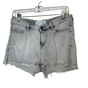 I.R.O Womens Light Wash Distressed Denim Shorts Frayed Hem Size 29